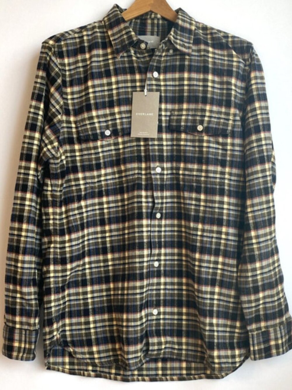 Everlane The Brushed Flannel Shirt Brown Plaid Men’s L NWT